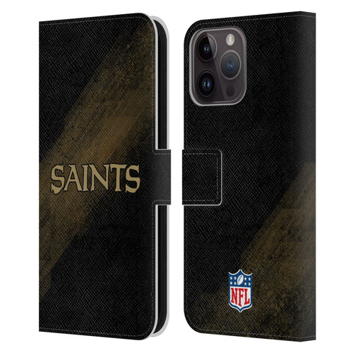 NFL New Orleans Saints Logo Blur Leather Book Wallet Case Cover For Apple iPhone 15 Pro Max