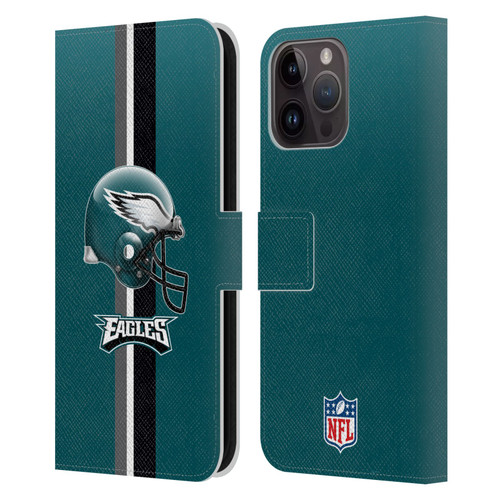 NFL Philadelphia Eagles Logo Helmet Leather Book Wallet Case Cover For Apple iPhone 15 Pro Max
