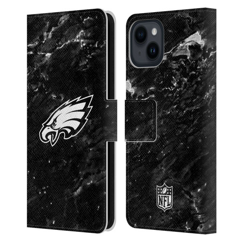 NFL Philadelphia Eagles Artwork Marble Leather Book Wallet Case Cover For Apple iPhone 15