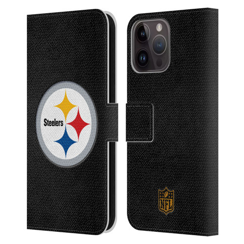 NFL Pittsburgh Steelers Logo Football Leather Book Wallet Case Cover For Apple iPhone 15 Pro Max