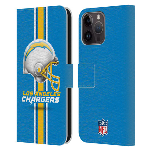 NFL Los Angeles Chargers Logo Helmet Leather Book Wallet Case Cover For Apple iPhone 15 Pro Max
