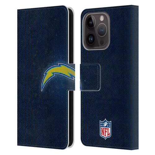 NFL Los Angeles Chargers Artwork LED Leather Book Wallet Case Cover For Apple iPhone 15 Pro