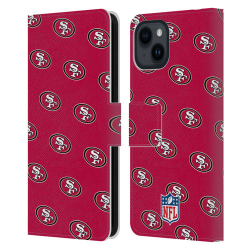 NFL San Francisco 49ers Artwork Patterns Leather Book Wallet Case Cover For Apple iPhone 15 NFL San Francisco 49ers Artwork Patterns Leather Book Wallet Case Cover For Apple iPhone 15