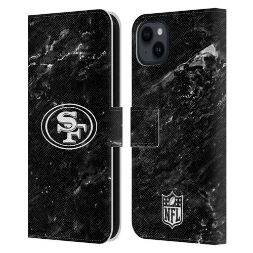 NFL San Francisco 49ers Artwork Marble Leather Book Wallet Case Cover For Apple iPhone 15 Plus