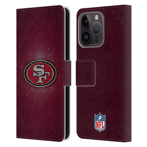 NFL San Francisco 49ers Artwork LED Leather Book Wallet Case Cover For Apple iPhone 15 Pro