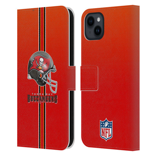 NFL Tampa Bay Buccaneers Logo Helmet Leather Book Wallet Case Cover For Apple iPhone 15 Plus