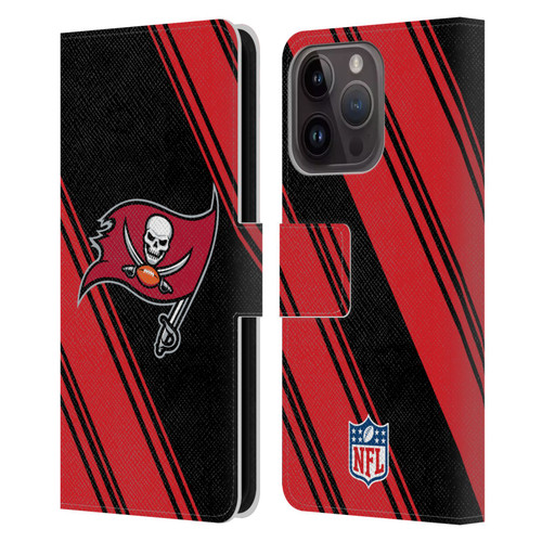 NFL Tampa Bay Buccaneers Artwork Stripes Leather Book Wallet Case Cover For Apple iPhone 15 Pro