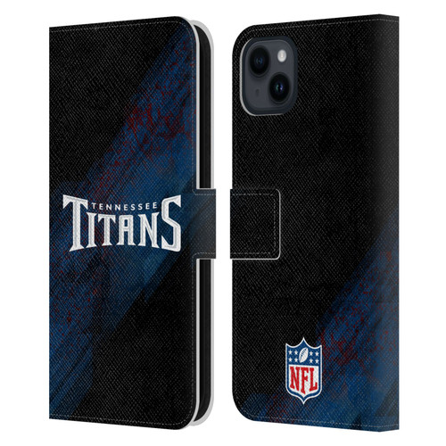 NFL Tennessee Titans Logo Blur Leather Book Wallet Case Cover For Apple iPhone 15 Plus