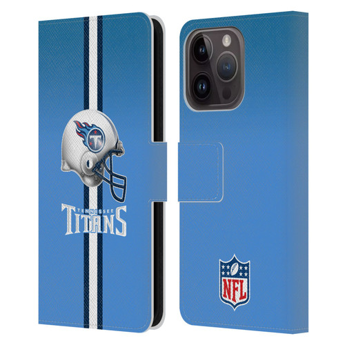 NFL Tennessee Titans Logo Helmet Leather Book Wallet Case Cover For Apple iPhone 15 Pro