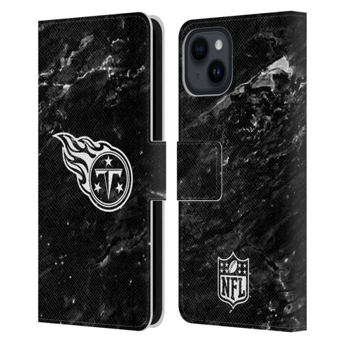 NFL Tennessee Titans Artwork Marble Leather Book Wallet Case Cover For Apple iPhone 15