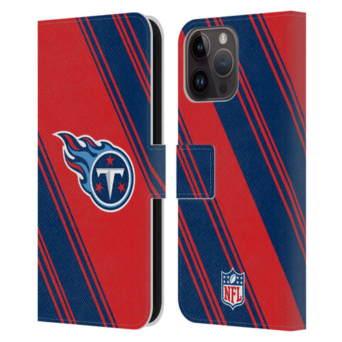 NFL Tennessee Titans Artwork Stripes Leather Book Wallet Case Cover For Apple iPhone 15 Pro Max