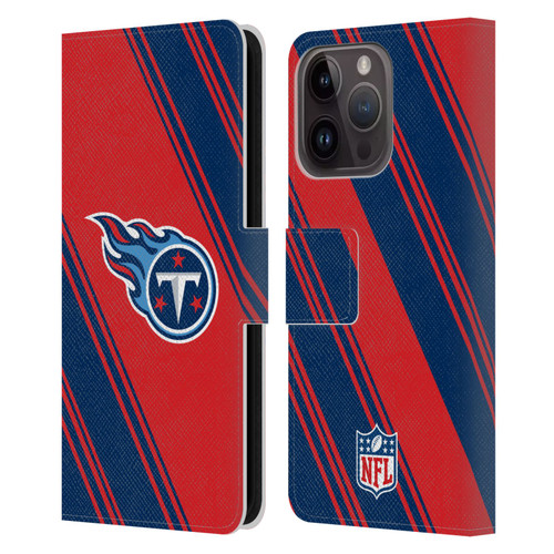 NFL Tennessee Titans Artwork Stripes Leather Book Wallet Case Cover For Apple iPhone 15 Pro