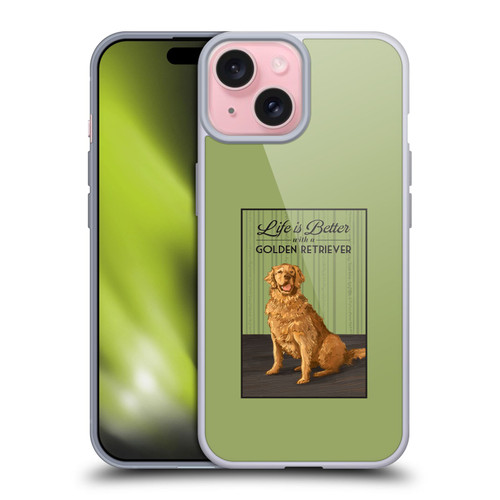 Lantern Press Dog Collection Life Is Better With A Golden Retriever Soft Gel Case for Apple iPhone 15