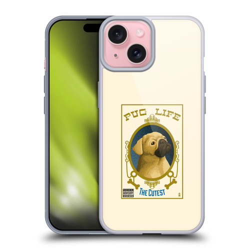 Lantern Press Dog Collection Pug Life Soft Gel Case for Apple iPhone 15