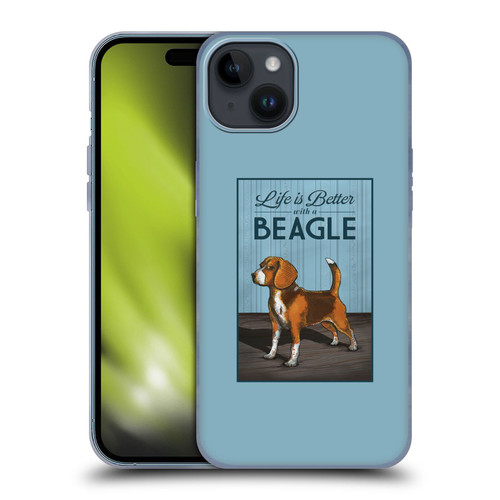 Lantern Press Dog Collection Beagle Soft Gel Case for Apple iPhone 15 Plus