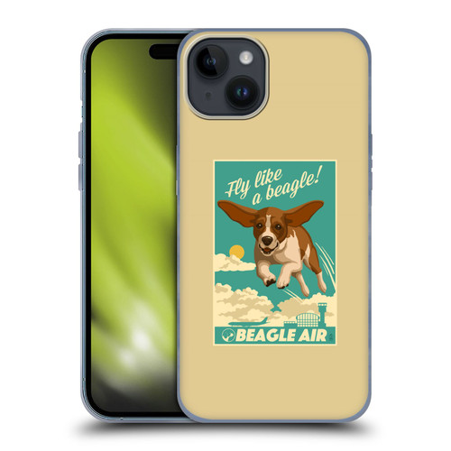 Lantern Press Dog Collection Fly Like A Beagle Soft Gel Case for Apple iPhone 15 Plus