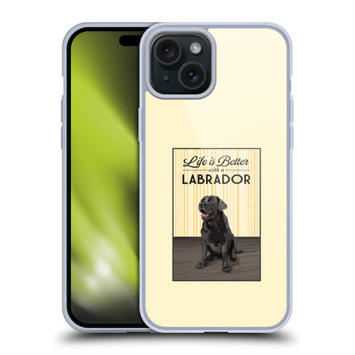 Lantern Press Dog Collection Labrador Soft Gel Case for Apple iPhone 15 Plus