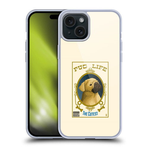 Lantern Press Dog Collection Pug Life Soft Gel Case for Apple iPhone 15 Plus