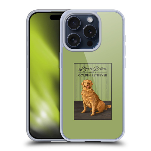 Lantern Press Dog Collection Life Is Better With A Golden Retriever Soft Gel Case for Apple iPhone 15 Pro