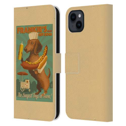 Lantern Press Dog Collection Frankie's Leather Book Wallet Case Cover For Apple iPhone 15 Plus