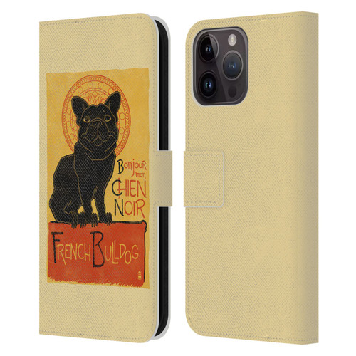Lantern Press Dog Collection French Bulldog Leather Book Wallet Case Cover For Apple iPhone 15 Pro Max