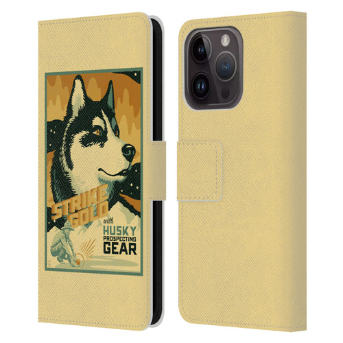 Lantern Press Dog Collection Husky Leather Book Wallet Case Cover For Apple iPhone 15 Pro