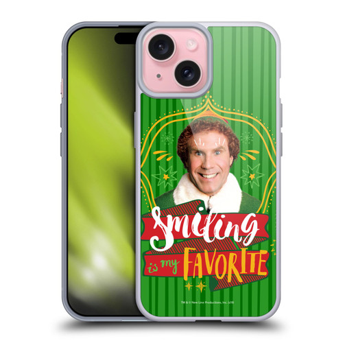 Elf Movie Graphics 2 Smiling Is My favorite Soft Gel Case for Apple iPhone 15