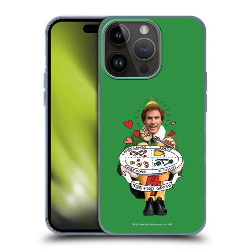 Elf Movie Graphics 2 Buddy Food Groups Soft Gel Case for Apple iPhone 15 Pro