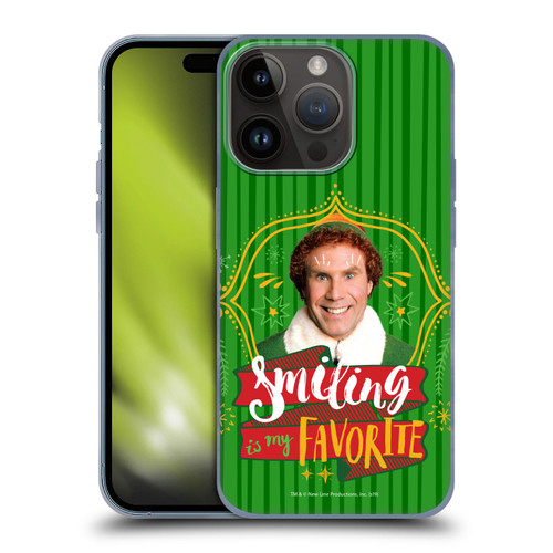 Elf Movie Graphics 2 Smiling Is My favorite Soft Gel Case for Apple iPhone 15 Pro