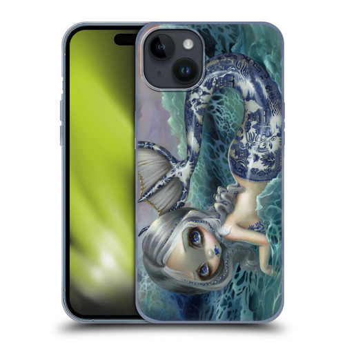 Strangeling Mermaid Blue Willow Tail Soft Gel Case for Apple iPhone 15 Plus