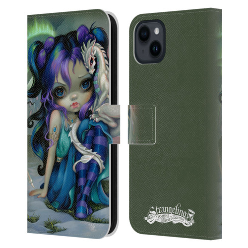 Strangeling Dragon Frost Winter Fairy Leather Book Wallet Case Cover For Apple iPhone 15 Plus