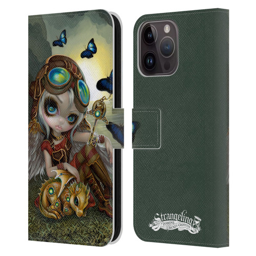 Strangeling Dragon Steampunk Fairy Leather Book Wallet Case Cover For Apple iPhone 15 Pro Max