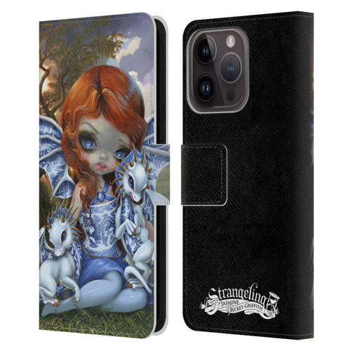 Strangeling Dragon Blue Willow Fairy Leather Book Wallet Case Cover For Apple iPhone 15 Pro