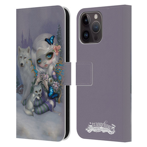 Strangeling Fairy Art Winter with Wolf Leather Book Wallet Case Cover For Apple iPhone 15 Pro Max