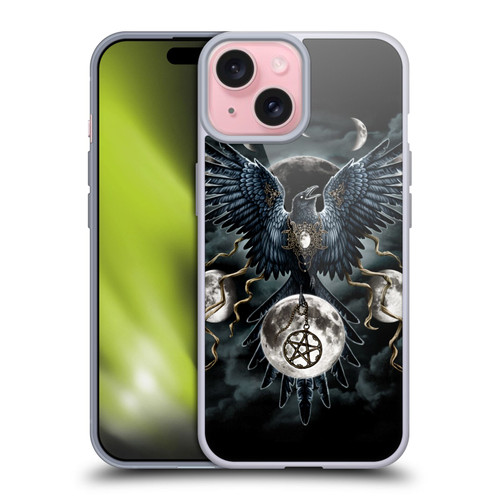 Sarah Richter Animals Gothic Black Raven Soft Gel Case for Apple iPhone 15