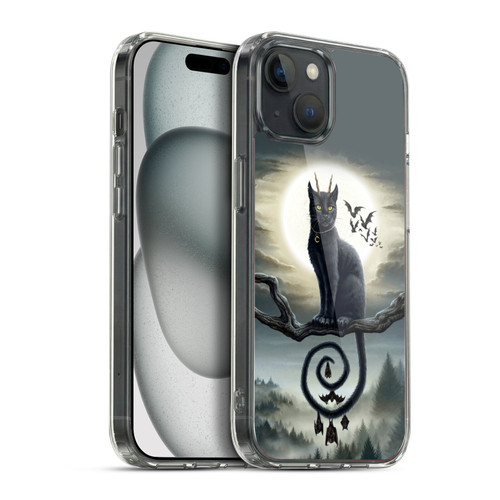 Sarah Richter Animals Gothic Black Cat & Bats Soft Gel Case for Apple iPhone 15 Plus