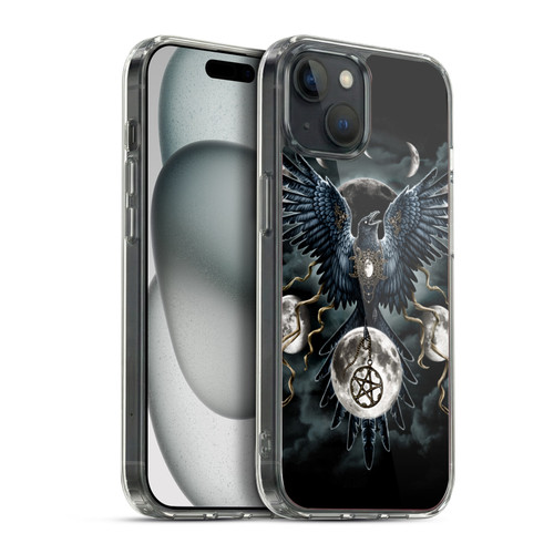Sarah Richter Animals Gothic Black Raven Soft Gel Case for Apple iPhone 15 Plus