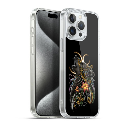 Sarah Richter Animals Gothic Black Howling Wolf Soft Gel Case for Apple iPhone 15 Pro Max