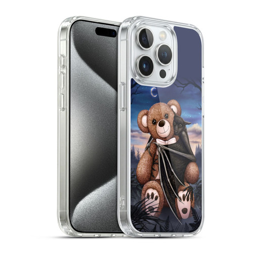 Sarah Richter Animals Bat Cuddling A Toy Bear Soft Gel Case for Apple iPhone 15 Pro