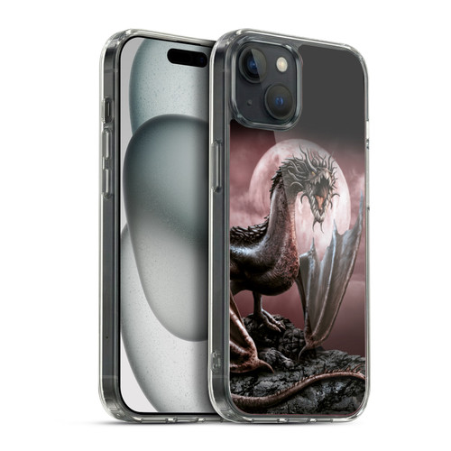 Sarah Richter Fantasy Creatures Black Dragon Roaring Soft Gel Case for Apple iPhone 15 Plus & MagSafe