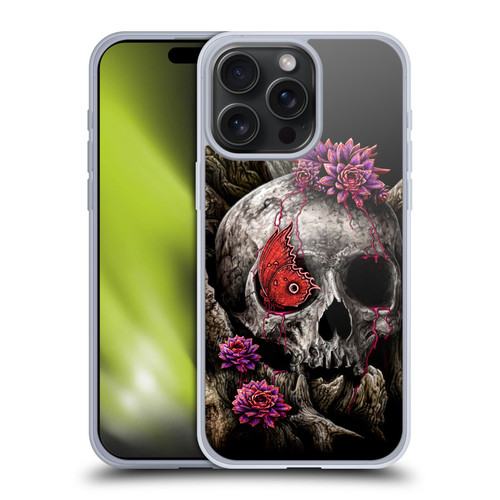 Sarah Richter Skulls Butterfly And Flowers Soft Gel Case for Apple iPhone 15 Pro Max