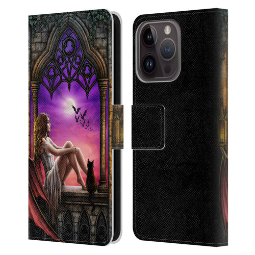 Sarah Richter Fantasy Demon Vampire Girl Leather Book Wallet Case Cover For Apple iPhone 15 Pro