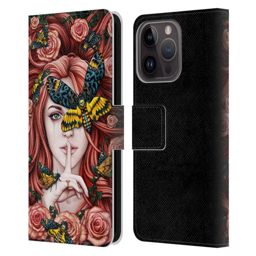 Sarah Richter Fantasy Silent Girl With Red Hair Leather Book Wallet Case Cover For Apple iPhone 15 Pro