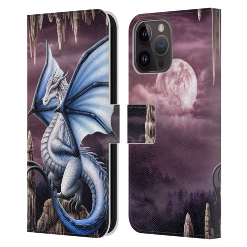 Sarah Richter Fantasy Creatures Blue Dragon Leather Book Wallet Case Cover For Apple iPhone 15 Pro Max