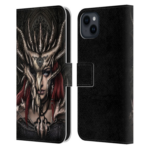 Sarah Richter Gothic Warrior Girl Leather Book Wallet Case Cover For Apple iPhone 15 Plus