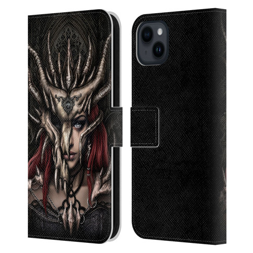 Sarah Richter Gothic Warrior Girl Leather Book Wallet Case Cover For Apple iPhone 15 Plus