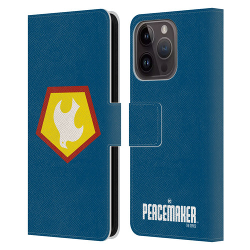 Peacemaker: Television Series Graphics Logo Leather Book Wallet Case Cover For Apple iPhone 15 Pro