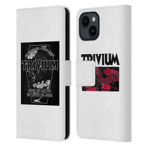 Trivium Graphics Double Dragons Leather Book Wallet Case Cover For Apple iPhone 15