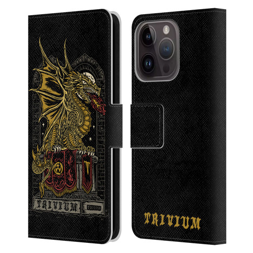 Trivium Graphics Big Dragon Leather Book Wallet Case Cover For Apple iPhone 15 Pro