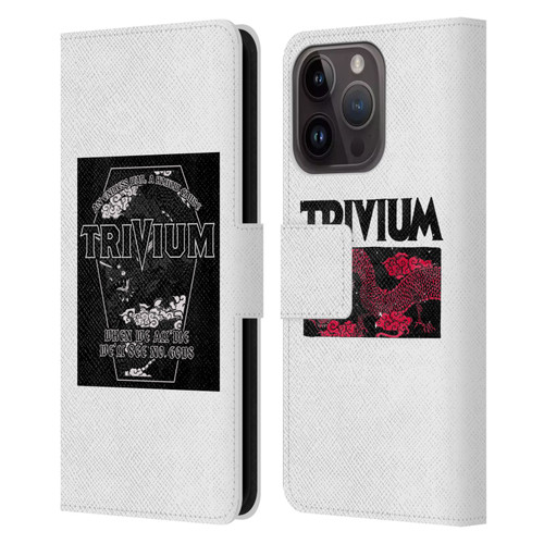 Trivium Graphics Double Dragons Leather Book Wallet Case Cover For Apple iPhone 15 Pro